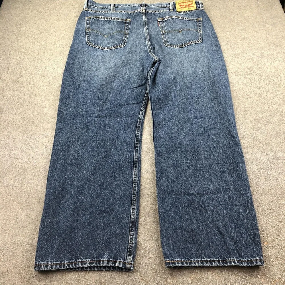 Levis 565 Jeans Mens 40x30 Blue Medium Wash Relaxed Straight Denim Pants Casual